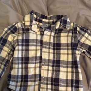 Little Lad Kids Flannel Shirt - with Handmade Moose Patch.  One of a kind